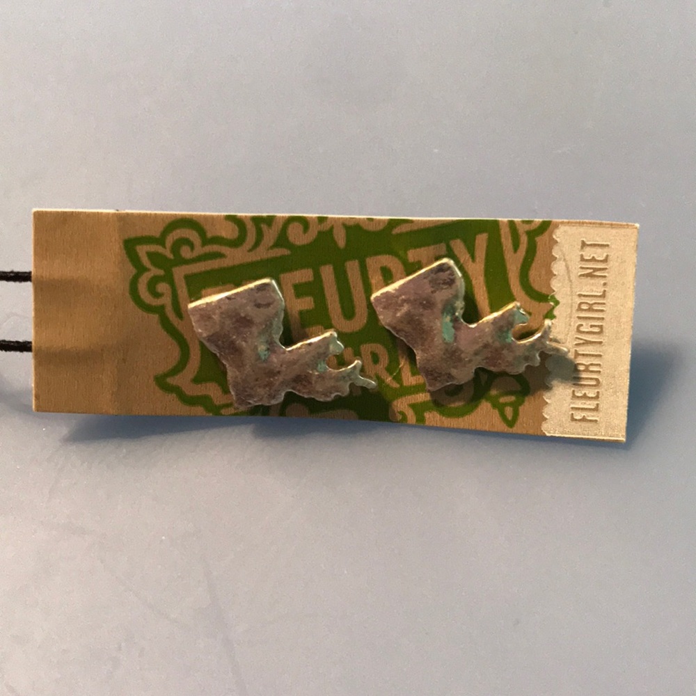 Silver Louisiana earrings